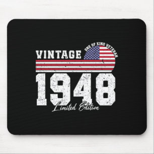 Herren Vintage 1948 Geburtstag Amerikanische Flagg Mousepad