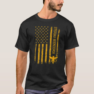 Herren Vintage Amerikanische Flagge Stiefvater Imk T-Shirt