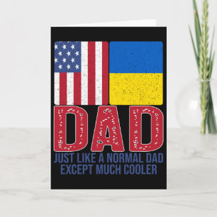 Herren Vintage Amerikanische Ukrainische Flagge Da Karte