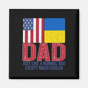 Herren Vintage Amerikanische Ukrainische Flagge Da Magnet