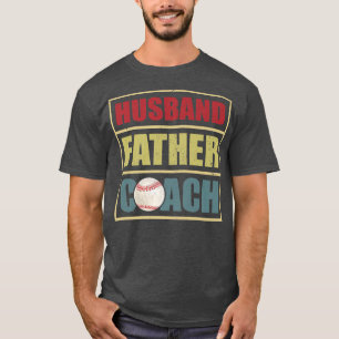 Herren Vintage Baseball Ehemann Vater Coach Baseba T-Shirt