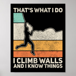 Herren Vintage Berg Rockklemmen Boulder Lustig Poster