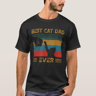 Herren Vintage Best Cat Dad Ever Bump Grafik Plus T-Shirt