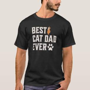 Herren Vintage Best Cat Dad Ever T-Shirt Cat Daddy