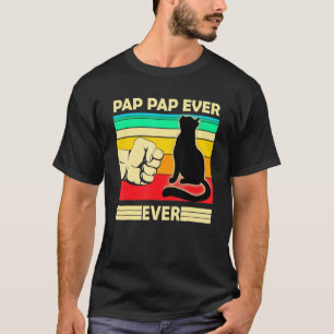 Herren Vintage Best Cat Pap Pap Ever Bump Fit Kat T-Shirt