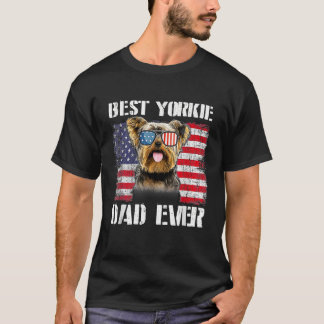 Herren Vintage Best Yorkie Dad Ever Flagge Us Für T-Shirt