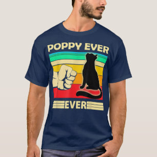 Herren Vintage Beste Katze Mohn Je Egal Stoß Passe T-Shirt