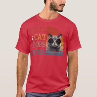 Herren Vintage Beste Katze Pops Ever s Lustige Kat T-Shirt