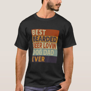 Herren Vintage Bester Bärtiger Bier Liebender Hund T-Shirt