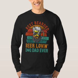 Herren Vintage Bester Bärtiger Bier Liebhaber Hund T-Shirt