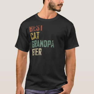 Herren Vintage Bester Katze Opa Aller Vater-Tag T-Shirt