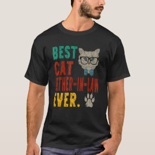 Herren Vintage Bester Katze Schwiegervater jemals T-Shirt