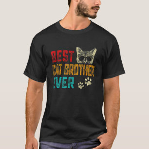 Herren Vintage Bester Katzenbruder Aller Familien- T-Shirt