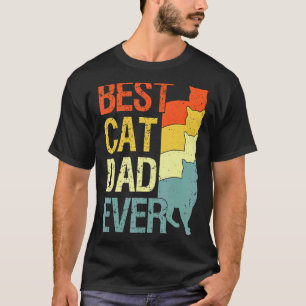 Herren Vintage Bester Katzenpapa Aller Zeiten Retr T-Shirt