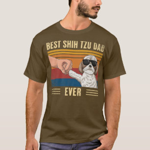 Herren Vintage Bester Shih Tzu Dad Ever Fist Bump T-Shirt