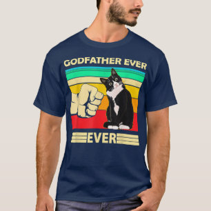 Herren Vintage Bestes Katze Pate jemals Stoß Fit L T-Shirt