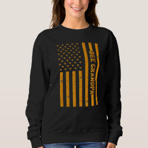 Herren Vintage Biene Amerikanische Flagge Biene Op Sweatshirt