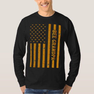 Herren Vintage Biene Amerikanische Flagge Biene Op T-Shirt