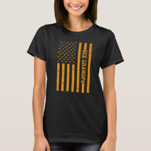 Herren Vintage Biene Amerikanische Flagge Biene Op T-Shirt