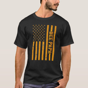 Herren Vintage-Biene Amerikanische Flagge Biene Pa T-Shirt