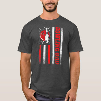 Herren Vintage Bowling Papa Amerikanische Flagge S T-Shirt
