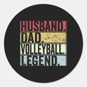Herren Vintage Ehemann Vater Volleyball Legende Lu Runder Aufkleber