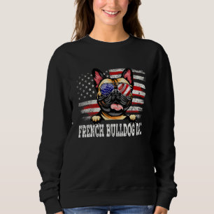 Herren Vintage Französische Bulldogge Dad Amerikan Sweatshirt