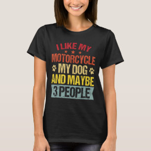 Herren Vintage Ich mag mein Motorrad Hund & vielle T-Shirt