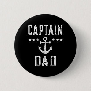 Herren Vintage Kapitän Vater Seebootfahren Vaterta Button