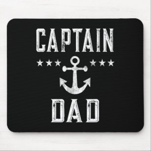 Herren Vintage Kapitän Vater Seebootfahren Vaterta Mousepad