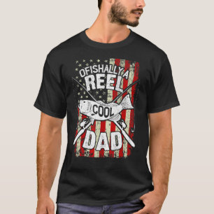 Herren Vintage Ofishally Reel Cool Dad USA-Flagge T-Shirt