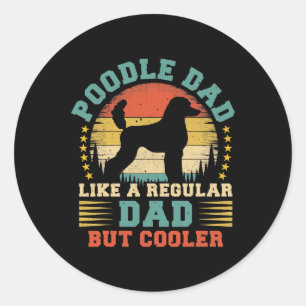 Herren Vintage Pudel Papa wie ein normaler Papa Pu Runder Aufkleber