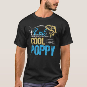 Herren Vintage Reel Cool Mohn Fischerei Papa Opa T-Shirt
