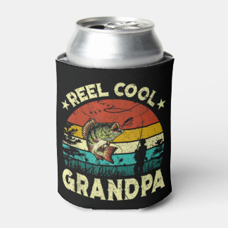 Herren Vintage Reel Cool OPA Fisch Angeln Vater Dosenkühler