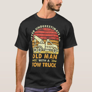 Herren Vintage Retro Alter Mann Mit Abschleppwagen T-Shirt