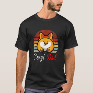 Herren Vintage Retro Corgi Hund Liebe Vater Mutter T-Shirt