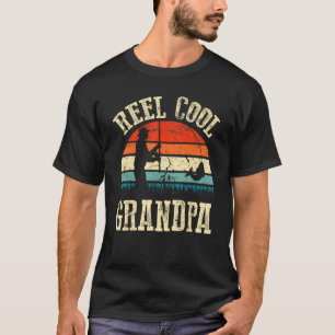 Herren Vintage Rolle Cool Opa Fisch Angeln Vater T-Shirt