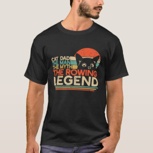 Herren Vintage Ruderer T-Shirt Katze Vater Mann My