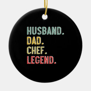 Herren Vintage-Shirt Ehemann Vater Koch Legende Re Keramik Ornament