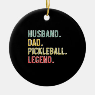 Herren Vintage-Shirt Ehemann Vater Pickleball Lege Keramik Ornament