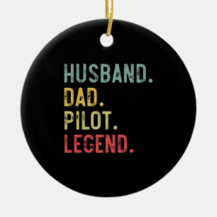 Herren Vintage-Shirt Ehemann Vater Pilot Legende R Keramik Ornament
