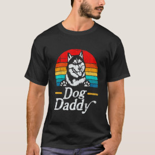 Herren Vintage Sibirischer Husky Hund Daddy Hund V T-Shirt