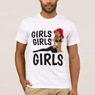 Herren Vintage T-Shirts, GIRLS GIRLS GIRLS T-Shirt