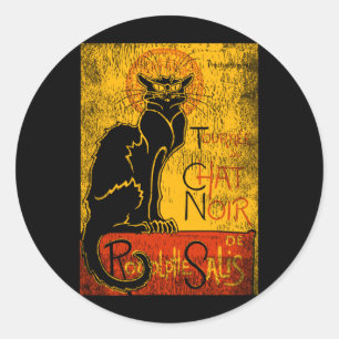 Herren Vintage Tour Du Chat Noir Black Cat Für Runder Aufkleber
