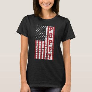 Herren Vintage USA Amerikanische Flagge Mohn 60er  T-Shirt