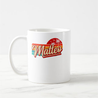 Herren Vorname Matteo Retro Vintage Vorname Kaffeetasse