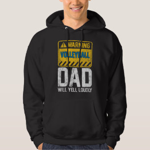 Herren Warnung Volleyball Papa Vintage Retro Volle Hoodie
