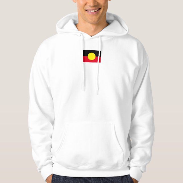 Herren White Aborigine-Flagge Hoodie (Vorderseite)