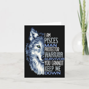 Herren Wolf Fische Mann Krieger Positives Zodiac H Karte