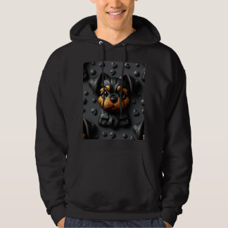 Herren XL Kapuzenpullover Schwarz Welpe Hund Hoodie